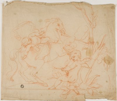Putto che spara a putto a cavallo da Follower of Charles Le Brun