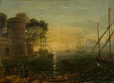 Porto al tramonto da Follower of Claude Lorrain