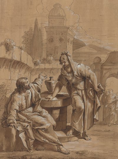 Cristo e la donna di Samaria da Follower of Francesco Fontebasso