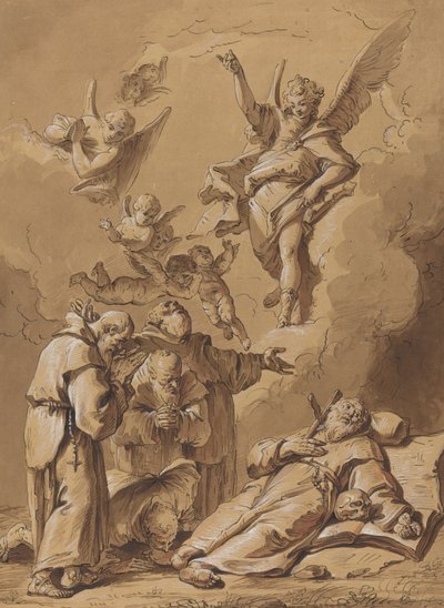 Morte di un frate santo da Follower of Francesco Fontebasso