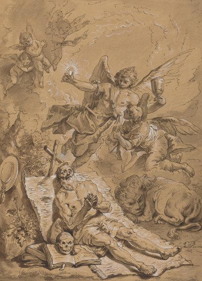 Ultima comunione di San Girolamo da Follower of Francesco Fontebasso