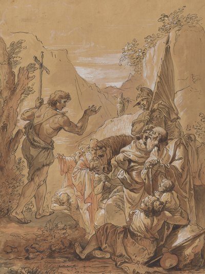 Predicazione di Giovanni Battista nel deserto da Follower of Francesco Fontebasso