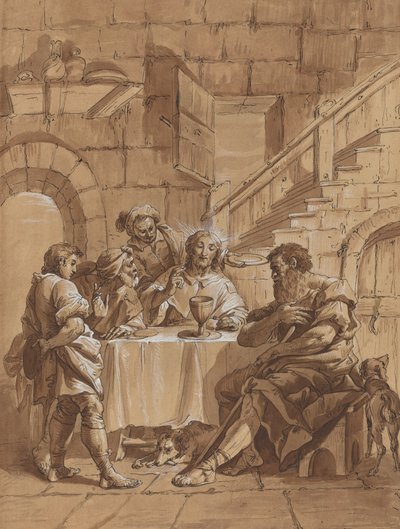 Cena in Emmaus da Follower of Francesco Fontebasso