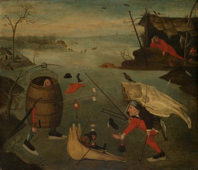 Grottesco duello sul ghiaccio da Follower of Hieronymus Bosch