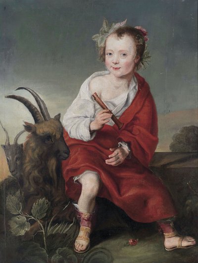 Una ragazza () con un flauto e delle capre da Follower of Jacob Gerritsz. Cuyp