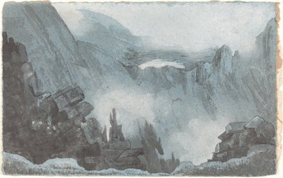 Scena di montagna con rocce da Follower of John Sell Cotman