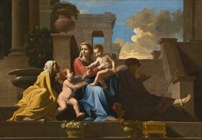 La Sacra Famiglia sui Gradini da Follower of Nicolas Poussin