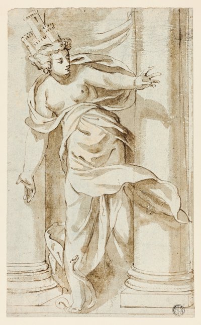 Cibele che calpesta un serpente da Follower of Paolo Farinato