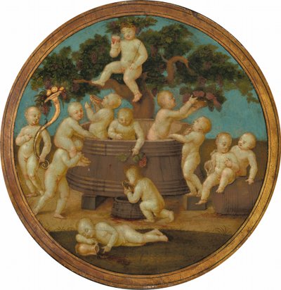 Putti con torchio da vino da Follower of Raphael