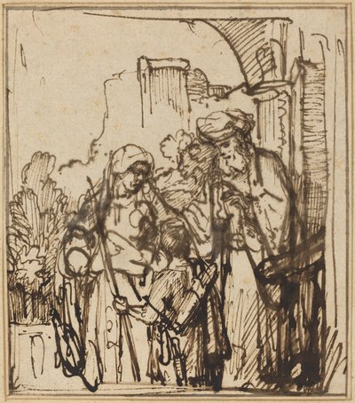 Il congedo di Agar da Follower of Rembrandt van Rijn