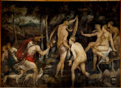 Diana, dea della caccia, e Atteone da Fontainebleau School