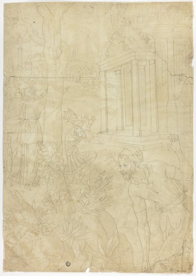 Re che fa un sacrificio al Tempio di Diana da Fontainebleau School