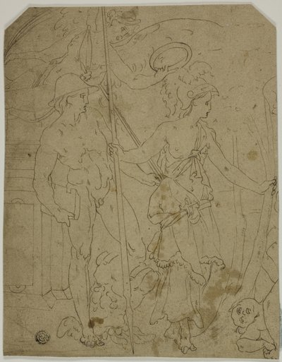 Scena con Mercurio e Minerva da Fontainebleau School