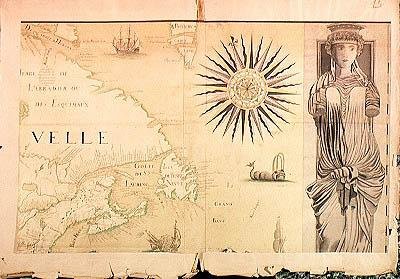 Mappa della Nuova Francia (Canada) 1699 da Fonville Fonville