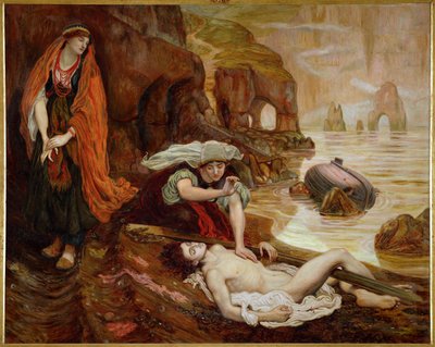 Haydee alla scoperta del corpo di Don Giovanni... (dipinto su tela) da Ford Madox Brown