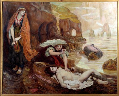 Haydée scopre il corpo di Don Giovanni Illustrazione per il canto 2 di Lord Byron da Ford Madox Brown