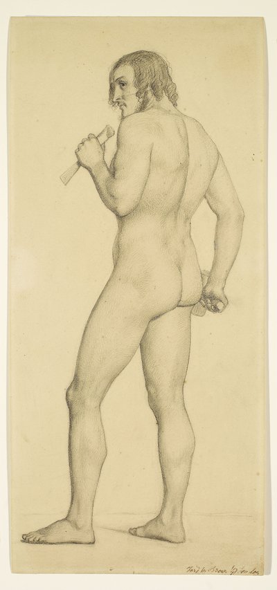 Maschio - Nudo accademico Studio in posa come scultore da Ford Madox Brown