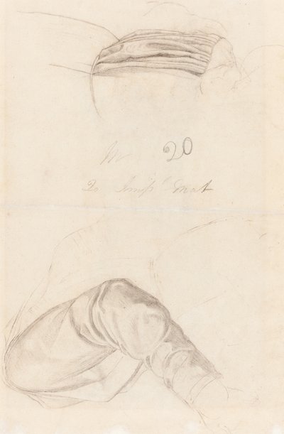 Due studi di drappeggio da Ford Madox Brown