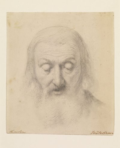Wycliffe legge la sua traduzione della Bibbia - Studio per il capo di Wycliffe da Ford Madox Brown