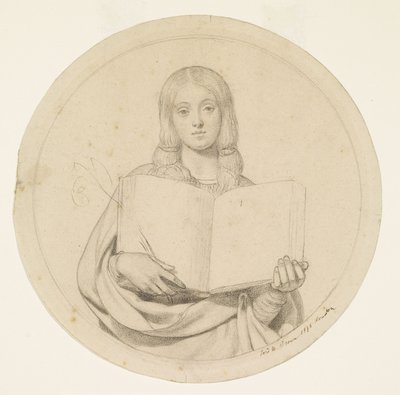 Wycliffe legge la sua traduzione della Bibbia - Studio di una giovane donna che rappresenta la fede protestante da Ford Madox Brown