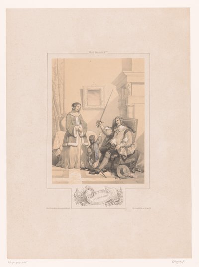 Padre mostra il fioretto al figlio piccolo da Fortuné Ferogio