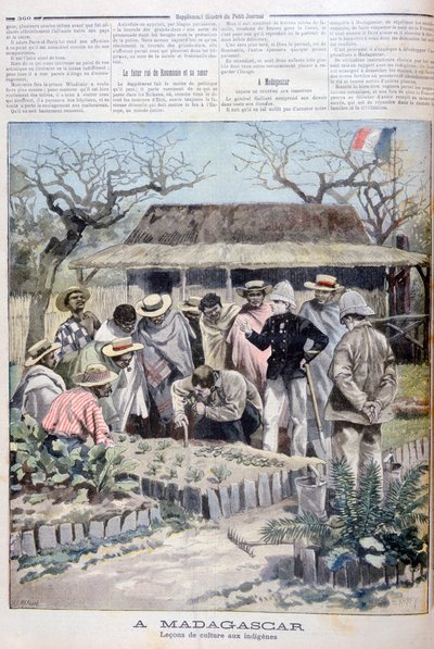 Lezione agricola per gli indigeni del Madagascar, 1897 da Fortuné Méaulle