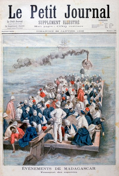 Eventi in Madagascar: il rimpatrio delle truppe francesi, 1896 da Fortuné Méaulle
