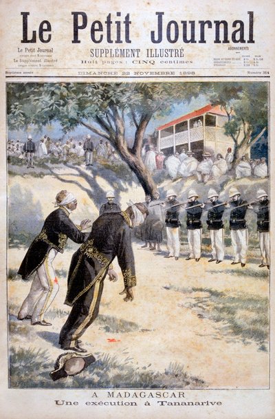 Esecuzione per fucilazione a Tananarive, Antananarivo, Madagascar, 1896 da Fortuné Méaulle
