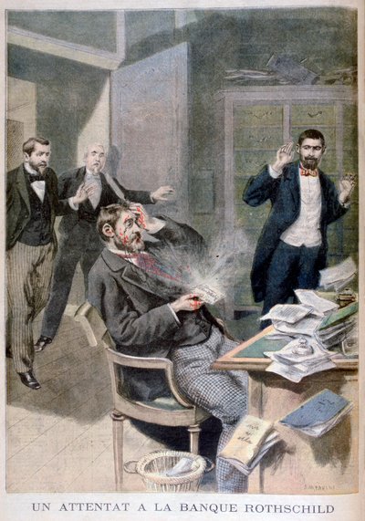 Esplosione di una lettera bomba inviata al barone Alphonse de Rothschild da Fortuné Méaulle