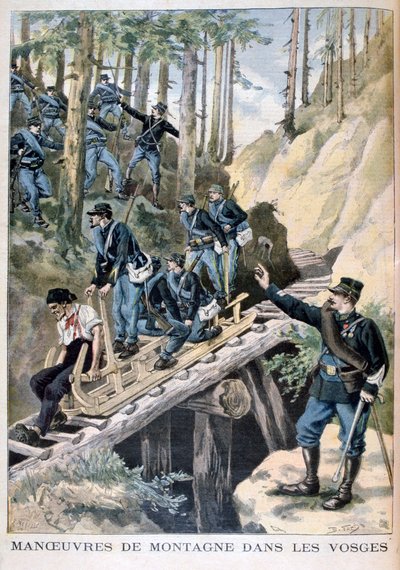 Manovre militari francesi nei monti Vosgi da Fortuné Méaulle