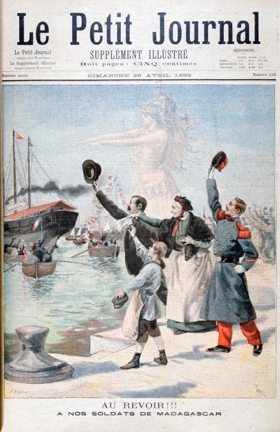 Addio!!, soldati francesi in viaggio verso il Madagascar, 1895 da Fortuné Méaulle