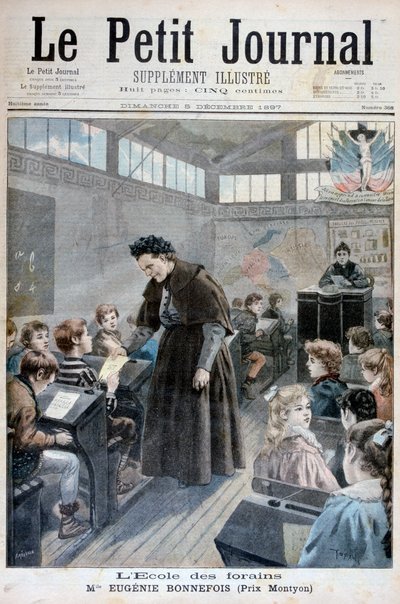 Mademoiselle Eugenie Bonnefois, fondatrice di una scuola per i figli dei lavoratori del luna park, 1897 da Fortuné Méaulle