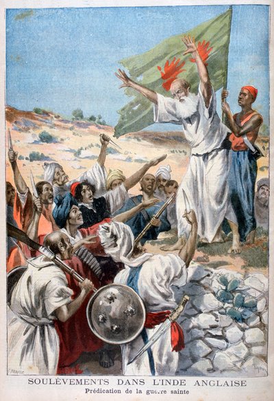 Predicazione della Guerra Santa durante una rivolta in India britannica, 1897 da Fortuné Méaulle