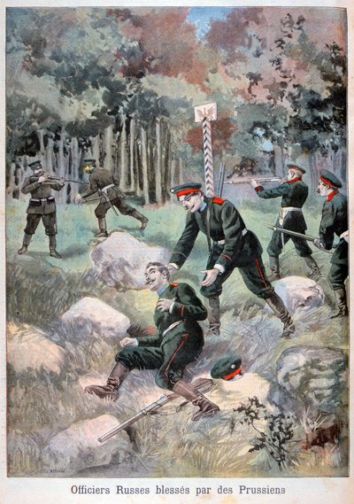 Ufficiale russo ferito dai prussiani, confine russo, 1898 da Fortuné Méaulle