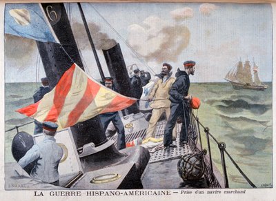 La cattura di una nave mercantile, Guerra ispano-americana, 1898 da Fortuné Méaulle