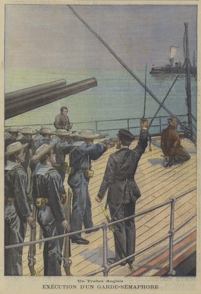 Un traditore britannico: esecuzione di un segnalatore di semafori a bordo di una nave da guerra da Fortune Louis Meaulle
