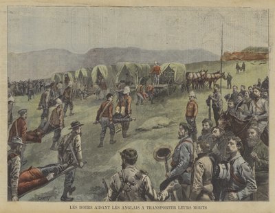 Boeri che aiutano i britannici a spostare i loro morti dal campo di battaglia da Fortune Louis Meaulle
