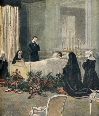 Cecile Carnot sul letto di morte da Fortune Louis Meaulle