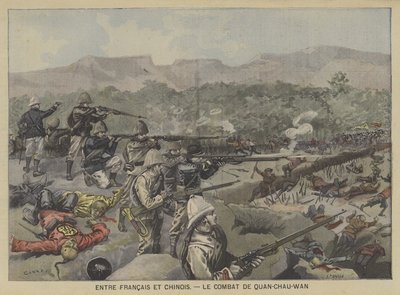 Combattimenti tra truppe francesi e cinesi nella battaglia di Guangzhouwan da Fortune Louis Meaulle