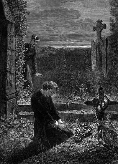 Illustrazione per il romanzo "Les Misérables" di Victor Hugo (3ª parte: Marius), incisione di Meaulle: Marius da Fortune Louis Meaulle
