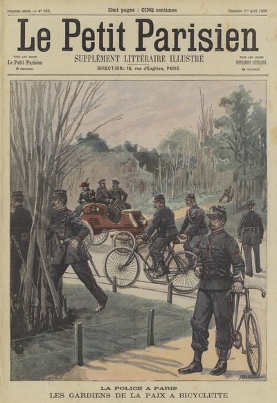 Poliziotti parigini in bicicletta da Fortune Louis Meaulle