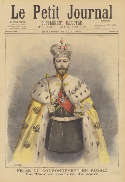 Zar Nicola II di Russia nei suoi abiti di incoronazione da Fortune Louis Meaulle