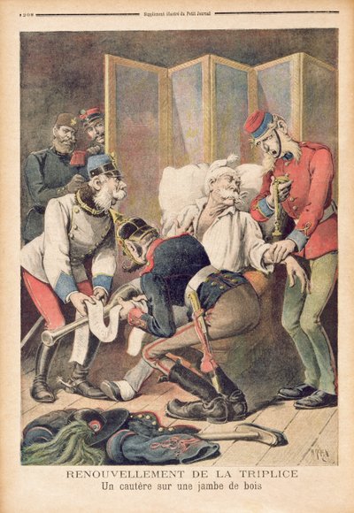 Caricatura della Triplice Alleanza di Germania, Austria e Italia, da 