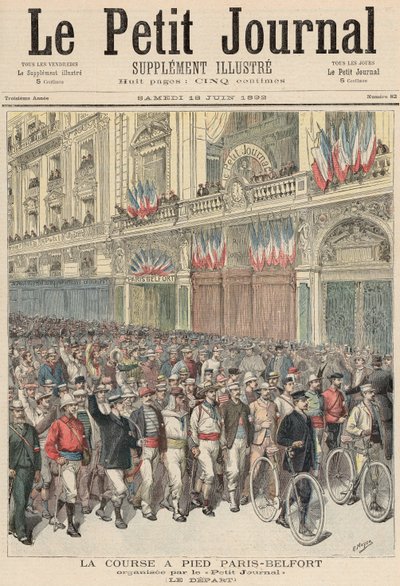 La partenza della corsa su strada da Parigi a Belfort, da 
