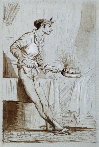 Serva con uno scaldaletto da Fortuny y Carbó