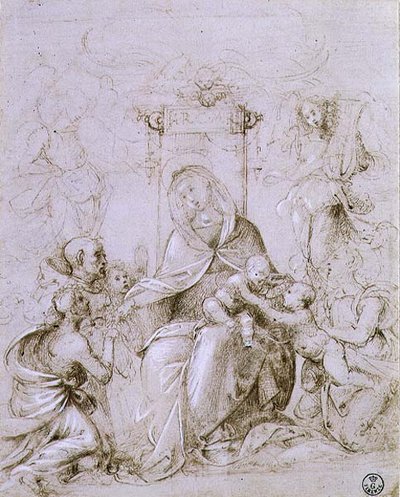 Madonna col Bambino in trono con San Giovanni Battista presentato da un angelo e Santa Monica da Fra Bartolomeo