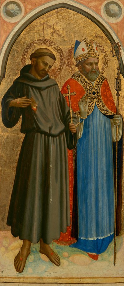 San Francesco e un santo vescovo, fine anni Venti del Quattrocento (tempera e foglia d