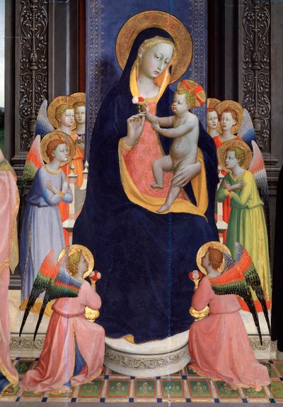 Madonna con bambino e angeli (dettaglio) da Fra  Angelico