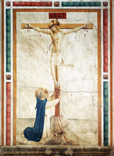 San Domenico che adora il Crocifisso di Giovanni da Fiesole, noto come Fra Angelico (circa 1400-1455), affresco, Corridoio del Convento di San Marco, Firenze da Fra (c.1387 1455) Angelico
