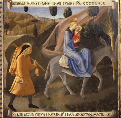 La fuga in Egitto, Vita di Cristo, Armadio degli Argenti da Fra  Angelico